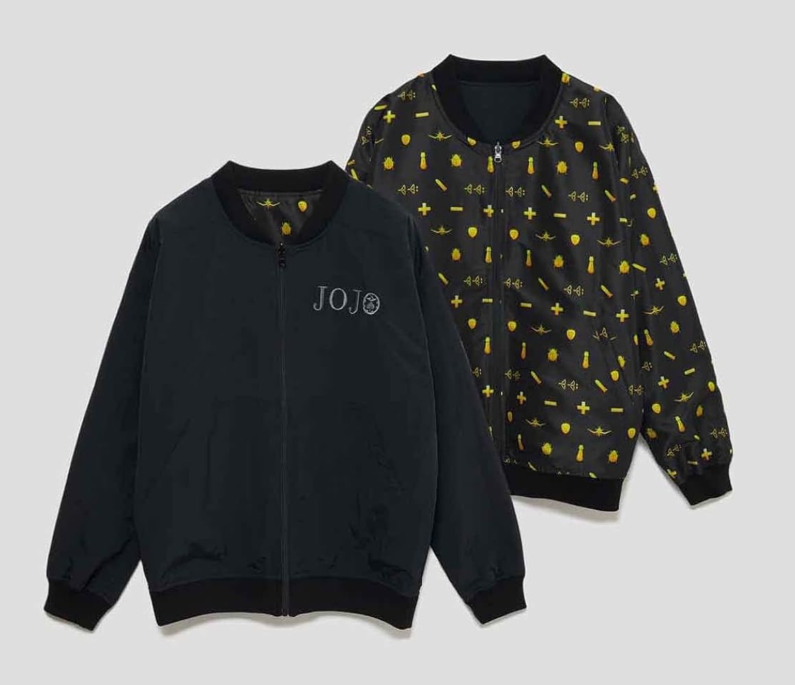 ジャケット・ブルゾン jojo Amazon | Lサイズリバーシブルブルゾン「黄金の風」 ジョジョの